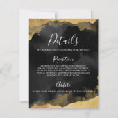 Gold Watercolor Mitzvah Event Details Karte (Vorderseite)