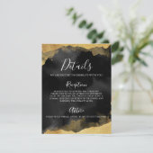 Gold Watercolor Mitzvah Event Details Karte (Stehend Vorderseite)