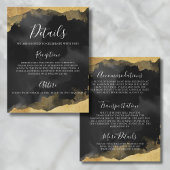 Gold Watercolor Mitzvah Event Details Karte