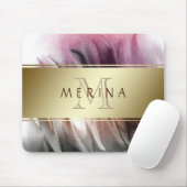 Gold Watercolor Monogram personalisieren Mousepad (Mit Mouse)