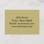 Gold Wave auf Black Leather Business Card Visitenkarte (Rückseite)