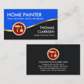 Gold Wave Blue Gray Layers Painter Visitenkarte (Vorne/Hinten)