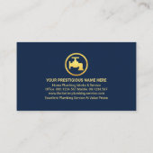 Gold Wave Blue Shade Layers Electrical Visitenkarte (Rückseite)