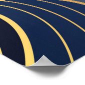 Gold Wave Lines, Abstrakt Vintag. Poster (Ecke)