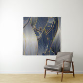 Gold Wave Lines, Abstrakt Vintag. Wandteppich (Beispiel (Horizontal))