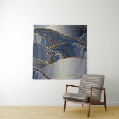 Gold Wave Lines, Abstrakt Vintag. Wandteppich (Beispiel)