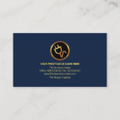 Gold Wave Stylish Blue Gray Layers Electrician Visitenkarte (Rückseite)