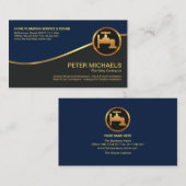 Gold Wave Stylish Blue Gray Layers Plumber Visitenkarte (Vorne/Hinten)