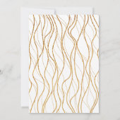 Gold Waves Handschrift Weißes Probe Abendessen Einladung (Rückseite)