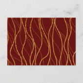 Gold Waves & Handwriting Burgundy Wedding Website Begleitkarte (Rückseite)