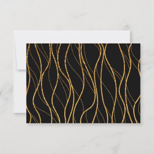 Gold Waves Moderne Handschrift Black Kindly Antwor RSVP Karte (Rückseite)