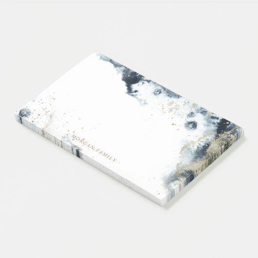 Gold Waves Monogram Post-It Notes Post-it Klebezettel (angewinkelt)