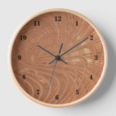 Gold Waves Wall Clock Modernes Art Design Uhr (Vorderseite)