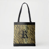 Gold Wavy Fibre Design über beliebige Farben mit M Tasche (Vorderseite)