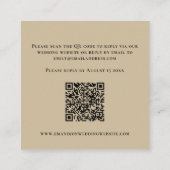 Gold Wavy Line Border Script QR Code Hochzeit RSVP Begleitkarte (Rückseite)