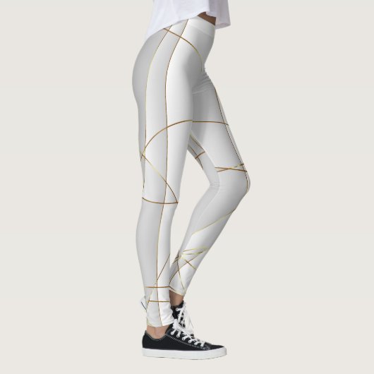 Gold Wavy Lines Leggings (Rechts)