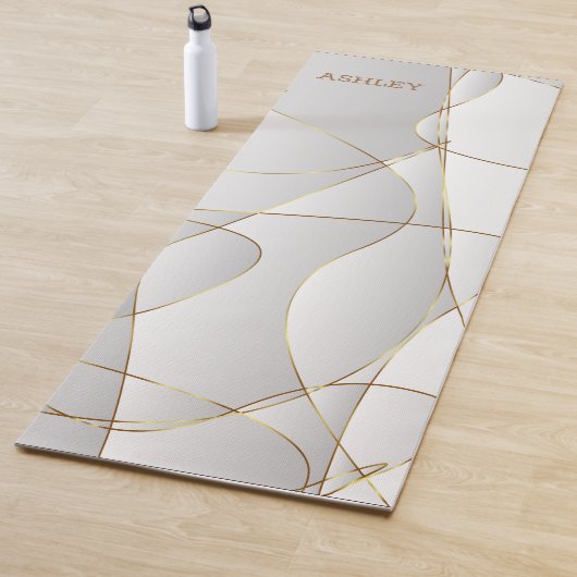 Gold Wavy Lines Yogamatte (Beispiel)