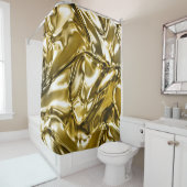 Gold Wavy Metallic Look Duschvorhang (Beispiel)