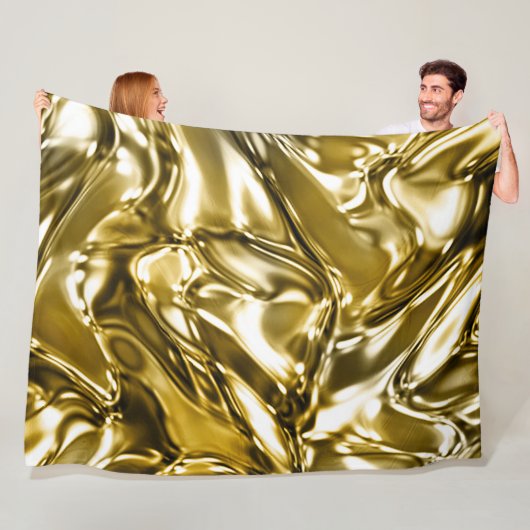 Gold Wavy Metallic Look Fleecedecke (Beispiel)