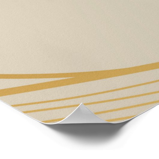 Gold Wavy Pattern. Luxurious golden linear Poster (Ecke)