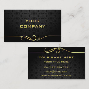 Gold Wavy Ribbon und Goldener Text Schwarz Berufli Visitenkarte