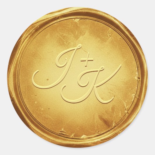 Gold Wax Seal Stickers Initials Wedding Envelope (Vorderseite)