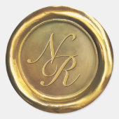 Gold Wax Siegel Maßgeschneiderte Erstklassigkeit L Runder Aufkleber (Vorderseite)