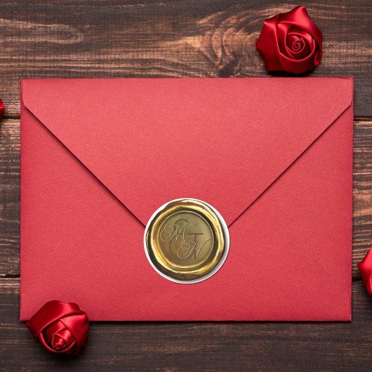 Gold Wax Siegel Vintag angepasste Hochzeitskleber Runder Aufkleber