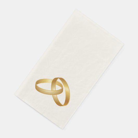 Gold Wedding Band Bild gedruckt Papier Napkin Serviette (Ecke)