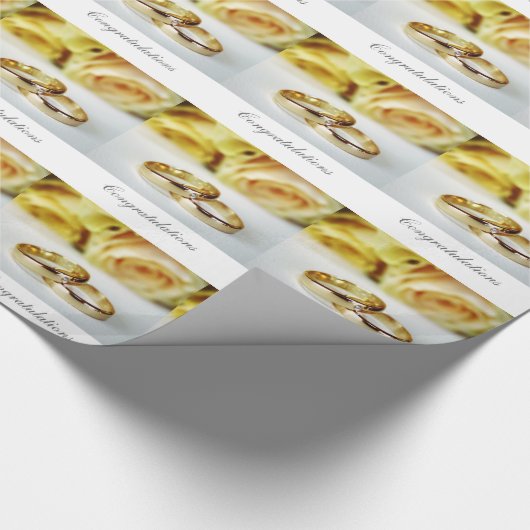 Gold Wedding Bands Geschenkpapier (Ecke)