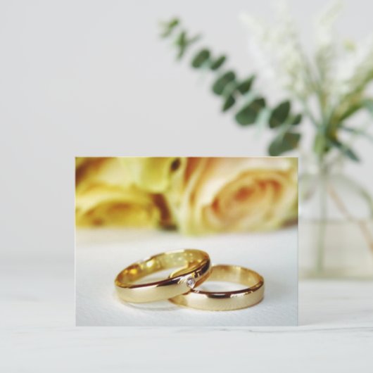 Gold Wedding Bands Postkarte (Stehend Vorderseite)