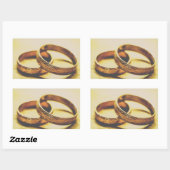 GOLD WEDDING BANDS WEDD RECHTECKIGER AUFKLEBER (Blatt)