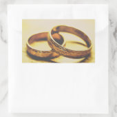 GOLD WEDDING BANDS WEDD RECHTECKIGER AUFKLEBER (Tasche)