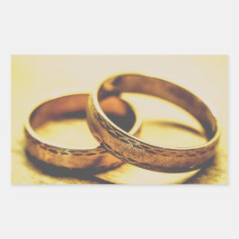 GOLD WEDDING BANDS WEDD RECHTECKIGER AUFKLEBER
