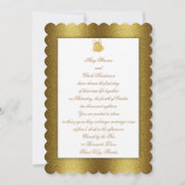 Gold Wedding Bells Scalloped Elegant Einladung (Rückseite)