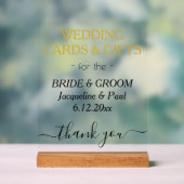 Gold Wedding Cards Geschenke Typografie Acrylschild (Neutral)