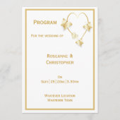 Gold Wedding Church Program Butterfys Herz Programm (Vorderseite)