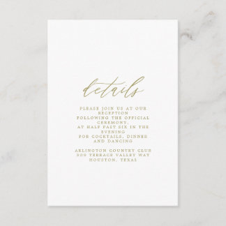Gold Wedding Details Card Begleitkarte
