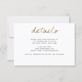 Gold Wedding Details Card Einladung