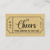 Gold Wedding Drink Ticket Gutschein (Vorderseite)