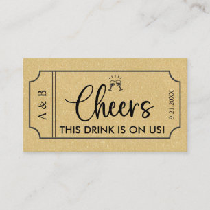 Gold Wedding Drink Ticket Gutschein