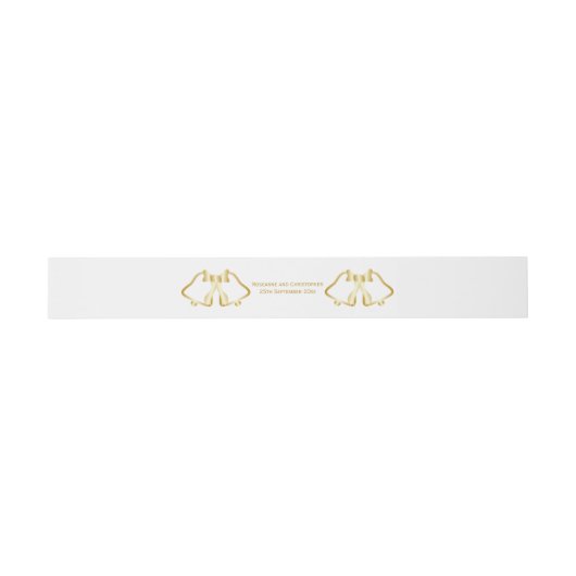 Gold Wedding Einladung Bly Band Bells Ribbon (Flach)