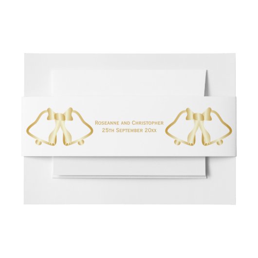 Gold Wedding Einladung Bly Band Bells Ribbon (Vorderseite Beispiel)