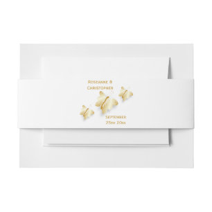 Gold Wedding Einladung Bly Band Butterfliegen