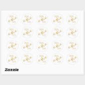 Gold Wedding Einladungs-Sticker Butterfly Runder Aufkleber (Blatt)
