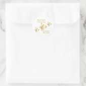 Gold Wedding Einladungs-Sticker Butterfly Runder Aufkleber (Tasche)