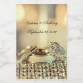 Gold Wedding Elegante Name Datum Script Mini Weinetikett (Einzelnes Label)