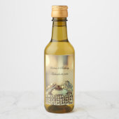 Gold Wedding Elegante Name Datum Script Mini Weinetikett (Vorderseite)