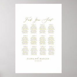 Gold Wedding findet Ihr Sitzplatzzeichen Poster