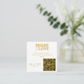Gold Wedding Foto Sharing mit QR Code Begleitkarte (Stehend Vorderseite)